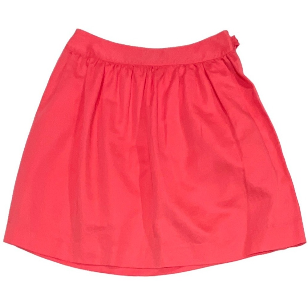 J.Crew Womens Pink Coral Cotton Blend Side Tie Bow Mini Skirt Size 2 A-Line